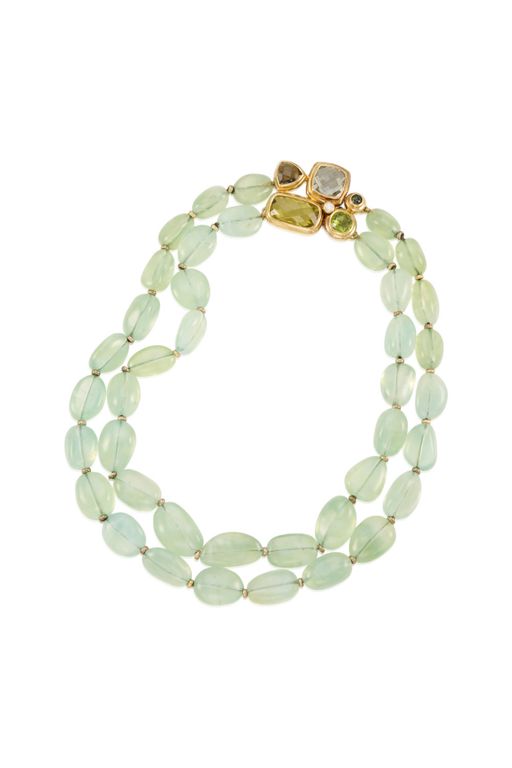 18k Gold and Sterling Silver Multi-Gem Necklace