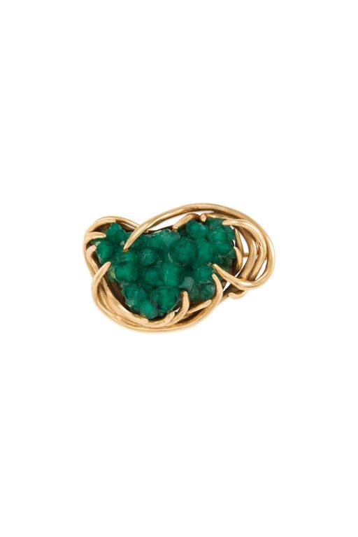 14k Gold Emerald Brooch