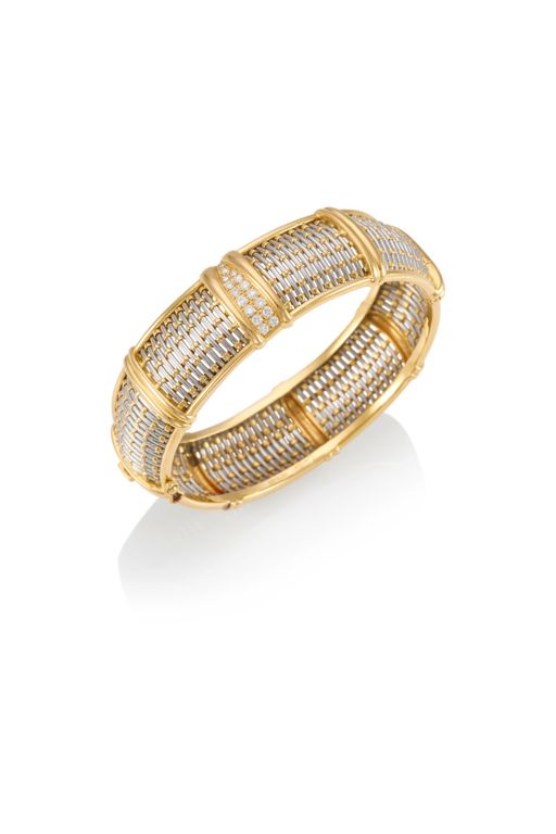 18k Gold and Stainless Steel Diamond Bracelet