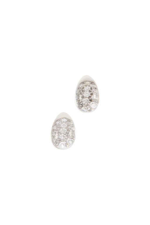 Pair of 18k Gold Crystal and Diamond Earrings