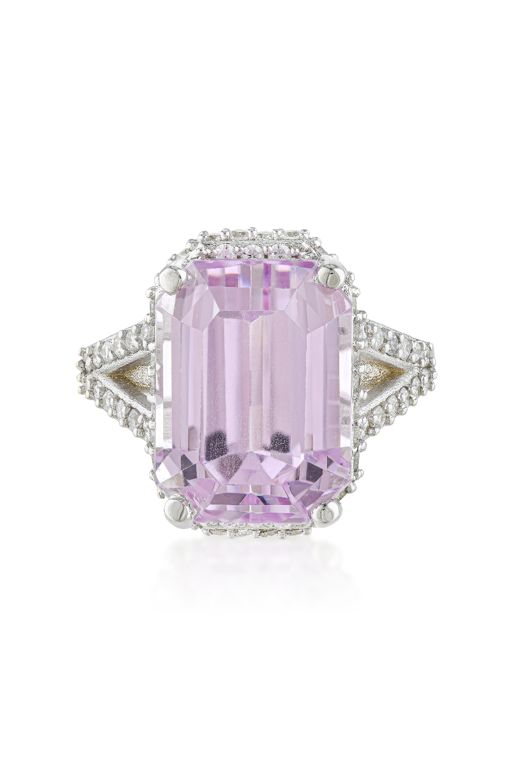 Kunzite and Diamond Ring