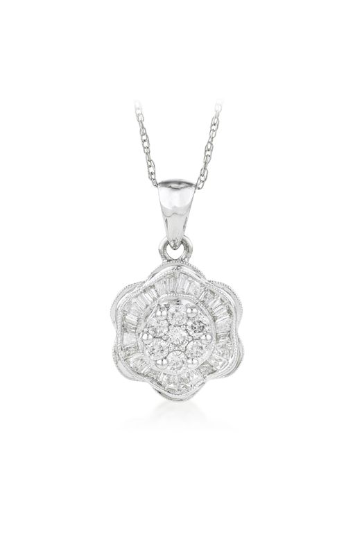 14k Gold Diamond Pendant Necklace