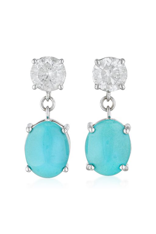 Turquoise and Diamond Earrings