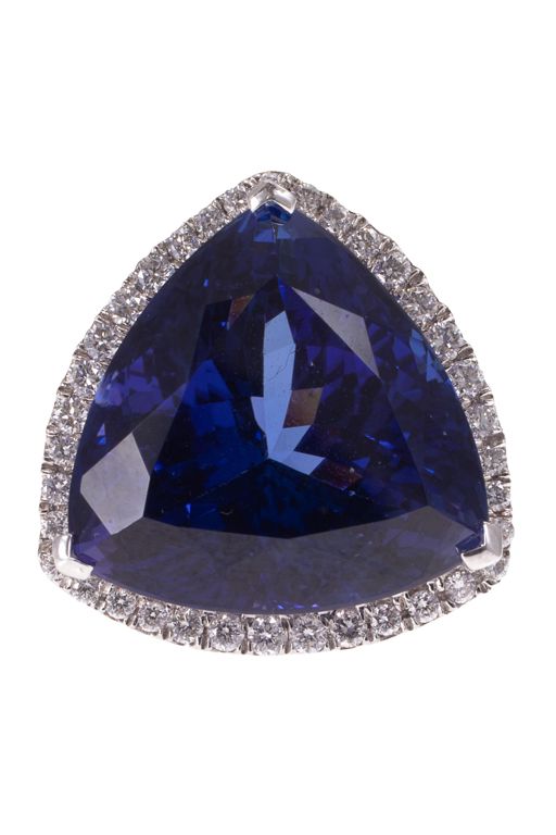 Platinum Tanzanite and Diamond Ring