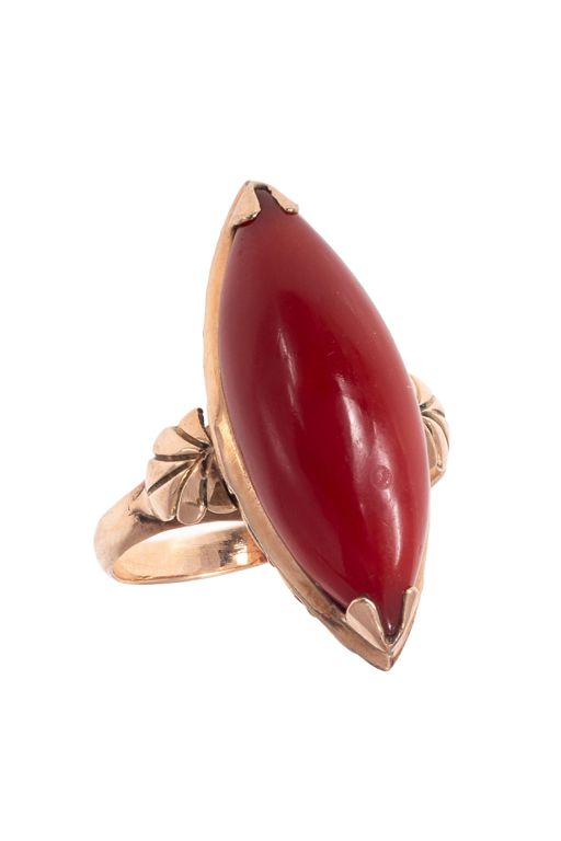 14k Gold Coral Ring