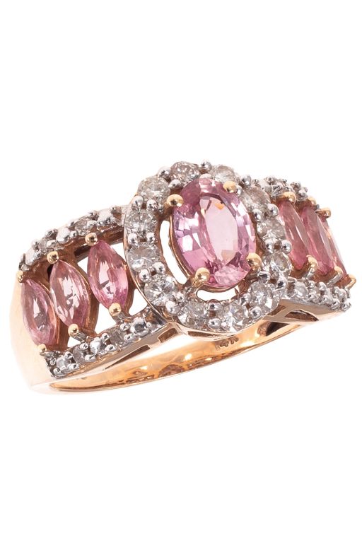 14k Gold Sapphire and Diamond Ring