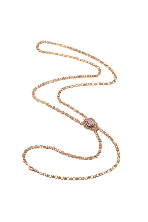 10k Gold Hardstone and Pearl Necklace