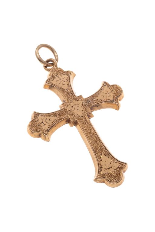 Victorian 14k Yellow Gold Cross