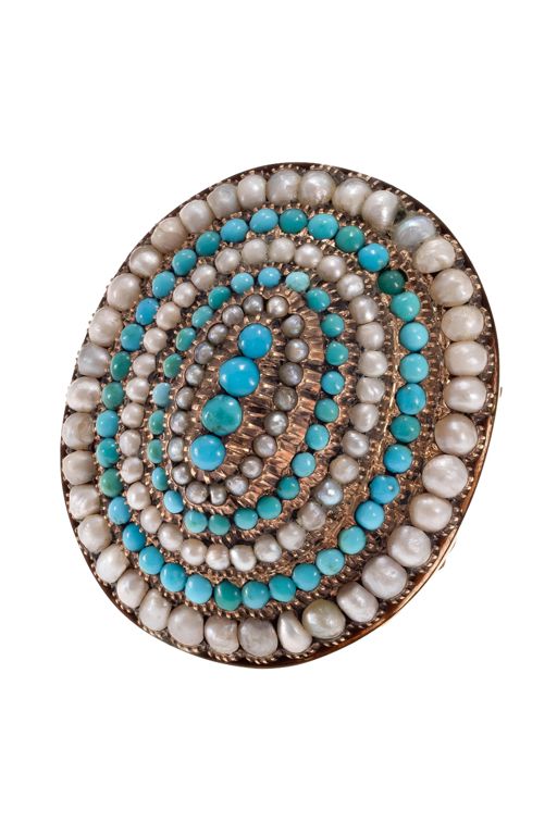 14k Gold Turquoise and Pearl Ring