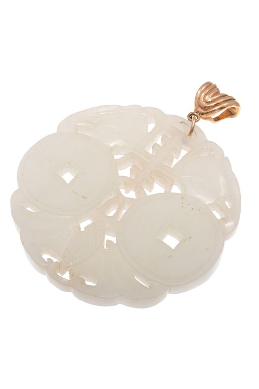 14k Gold Jade Pendant