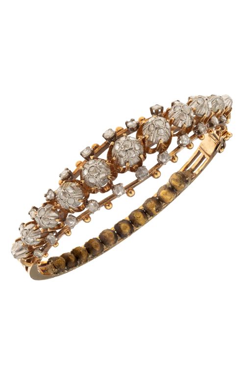 14k Gold and Silver Diamond Bracelet