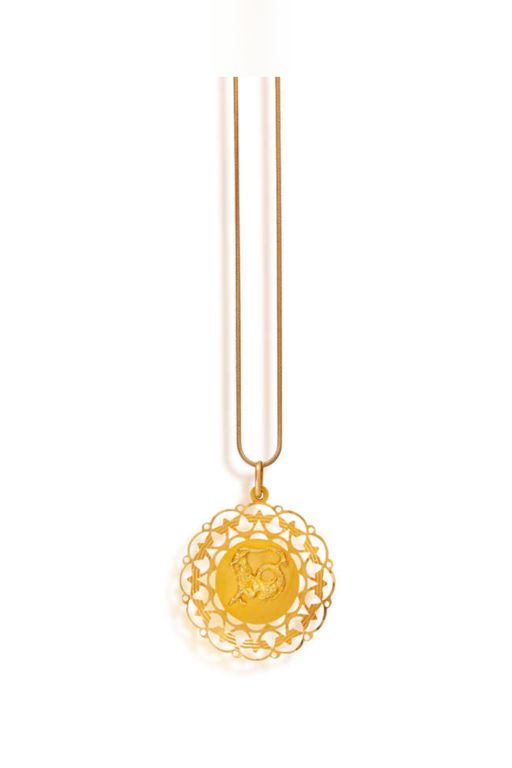 18k Yellow Gold Zodiac Pendant Necklace