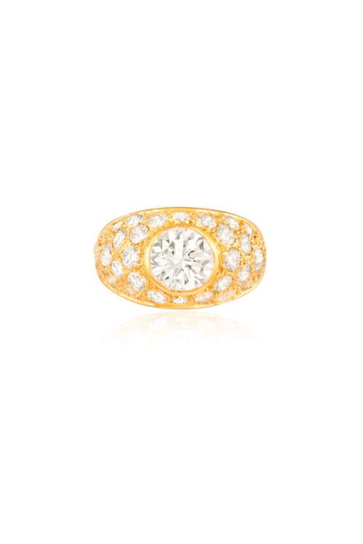 18k Yellow Gold Diamond Dress Ring
