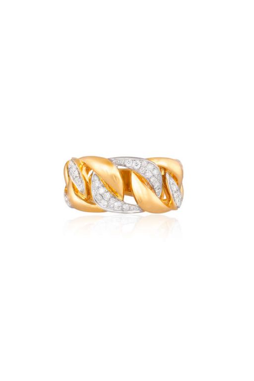 18k Yellow and White Gold Diamond Ring