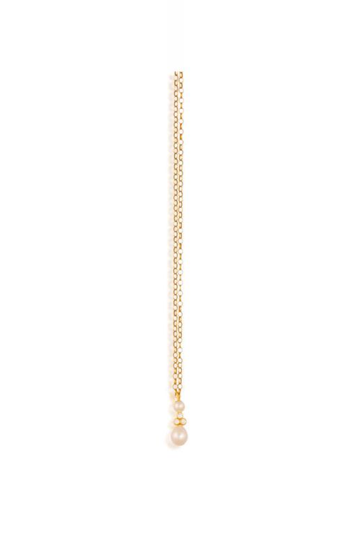 18k Yellow Gold Pearl and Diamond Pendant Necklace