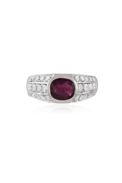 18k White Gold Ruby and Diamond Ring