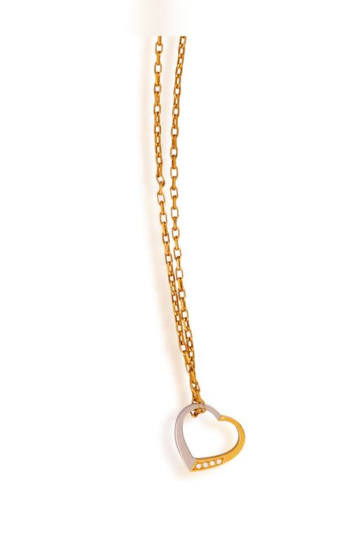 Gold Diamond Heart Pendant Necklace