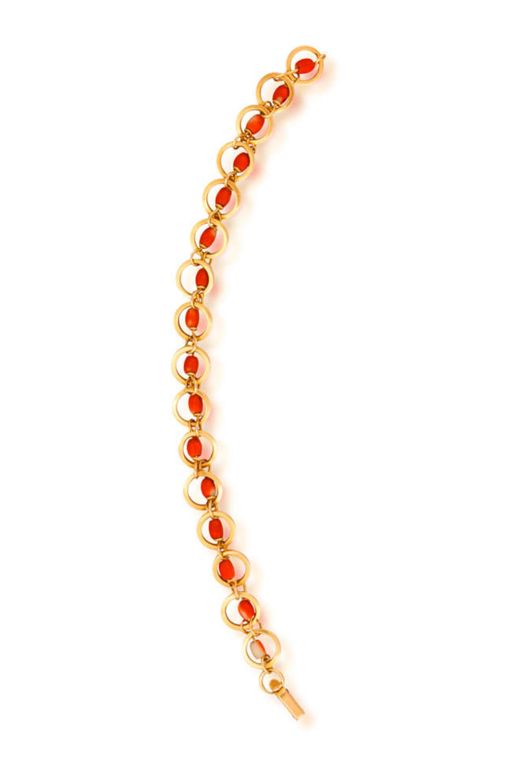 Yellow Gold Coral Bracelet
