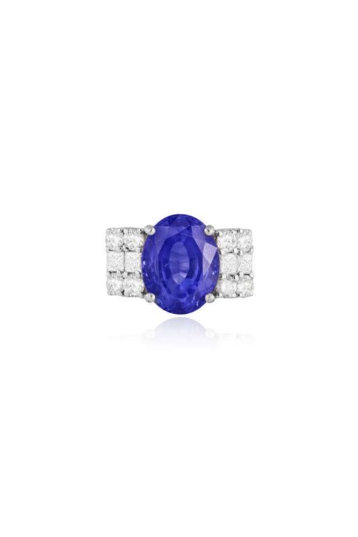 18k White Gold Tanzanite and Diamond Dress Ring