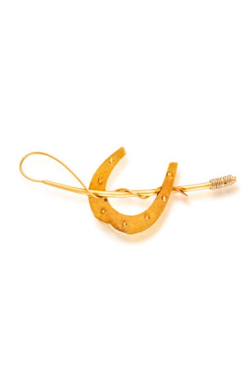 18k Yellow Gold Horseshoe Brooch