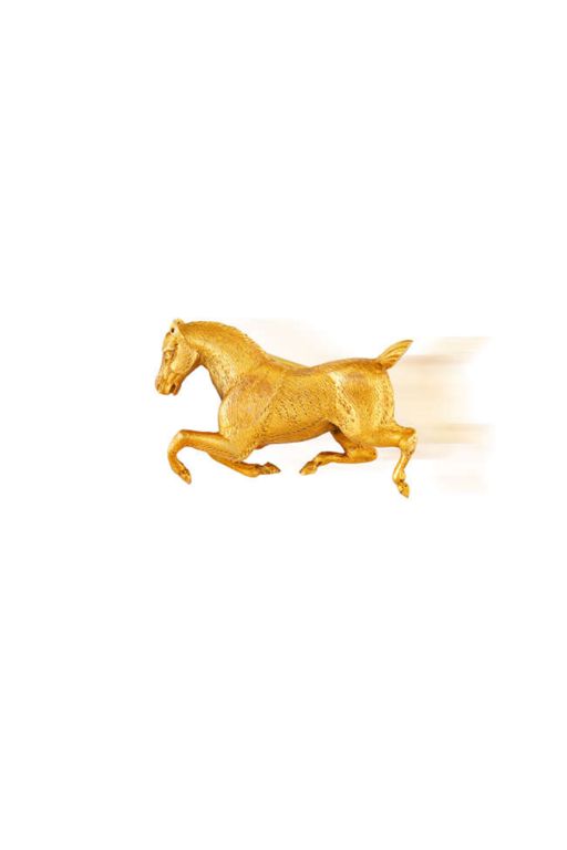 18k Yellow Gold Horse Brooch