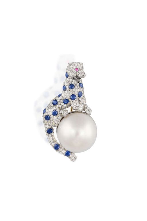 Silver and Gold Multi-Gem Leopard Pendant/Brooch