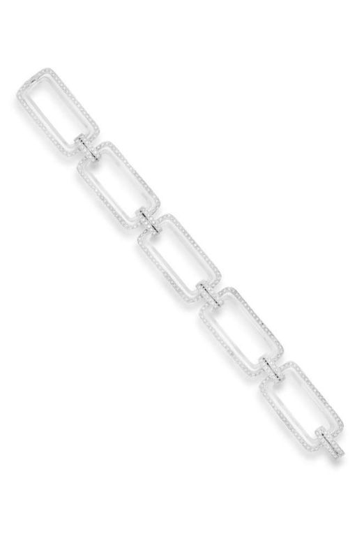 18k White Gold Diamond Link Bracelet