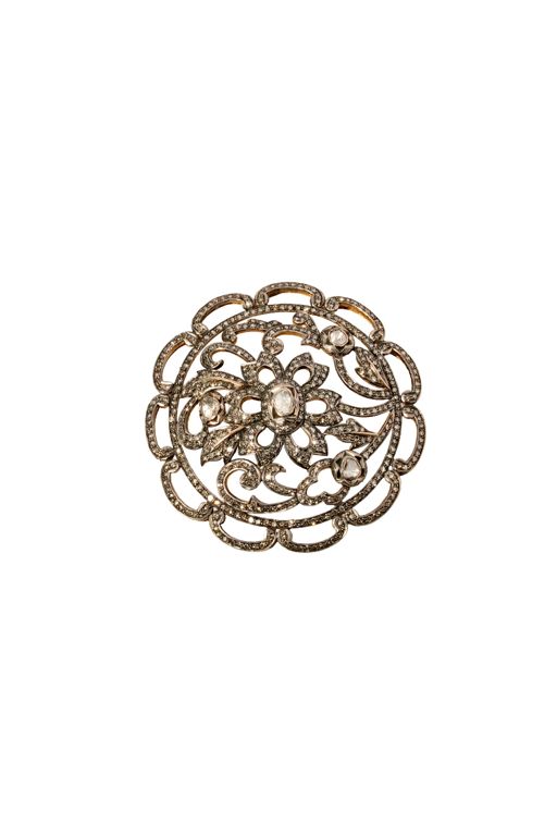 Silver and 14k Yellow Gold Diamond Pendant
