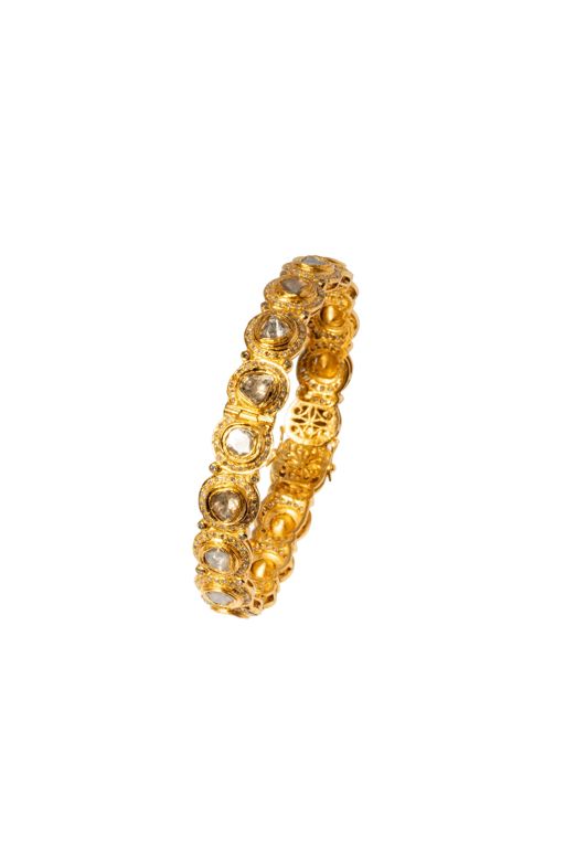 14k Gold-Plated Sterling Silver Diamond Bracelet
