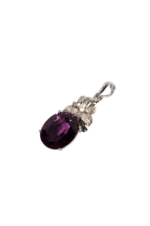 18k White Gold Sapphire and Diamond Pendant
