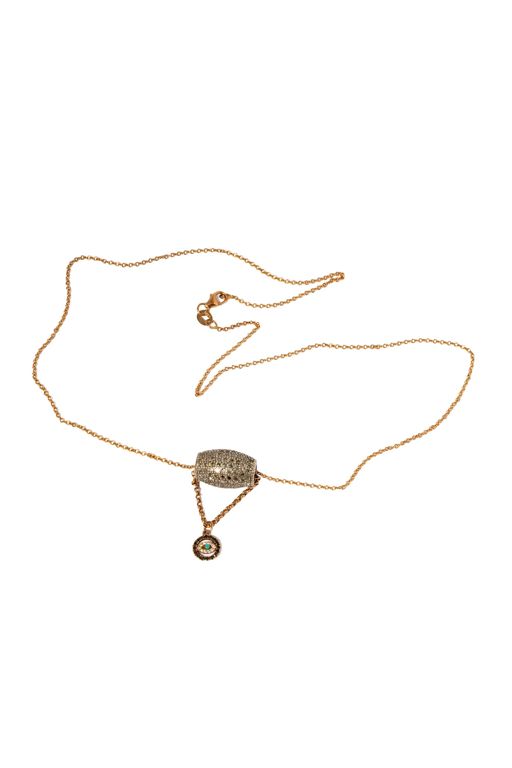 14k Gold and Silver Multi-Gem Pendant Necklace