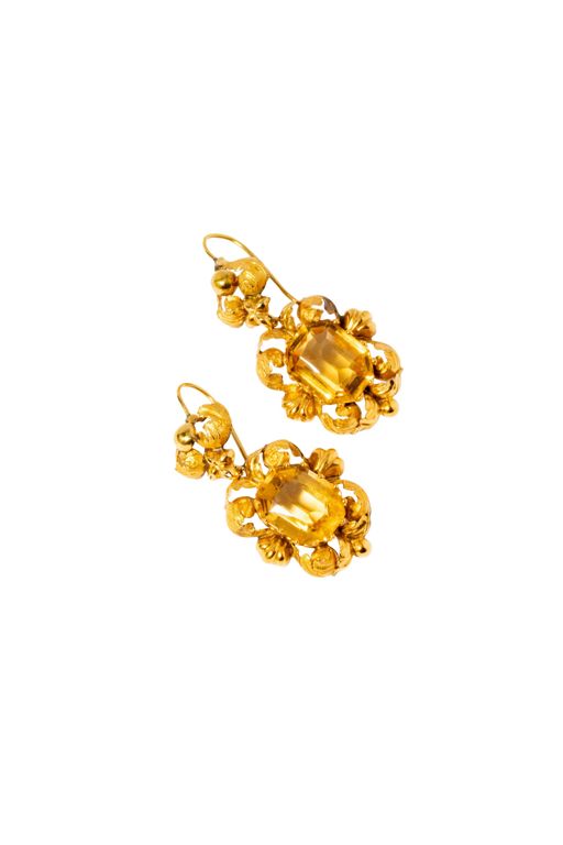 14k Yellow Gold Citrine Earrings