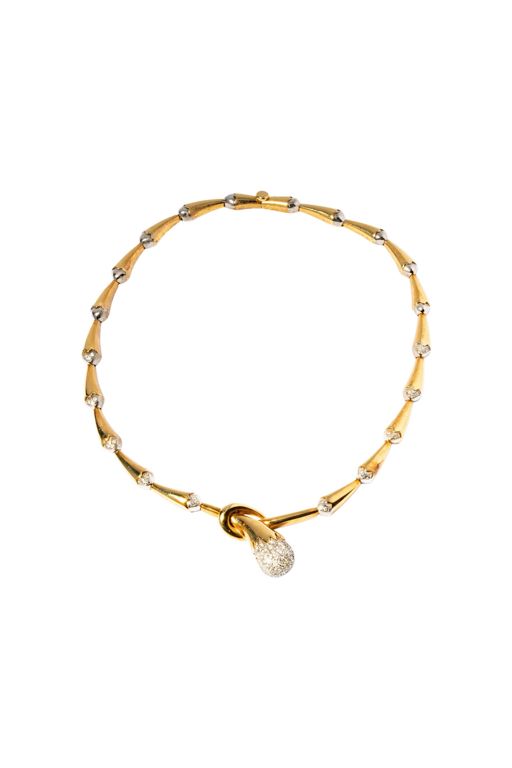 18k Yellow Gold Diamond Collar Necklace