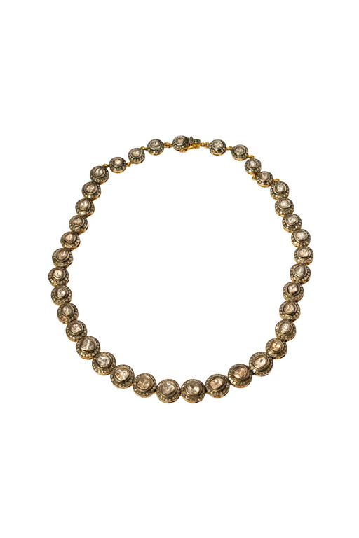 Sterling Silver and Gold Diamond Necklace