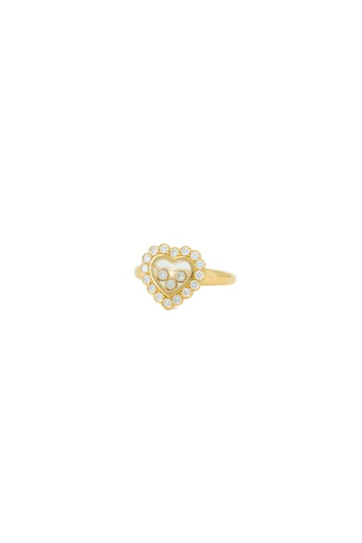 18k Yellow Gold Diamond Heart Ring