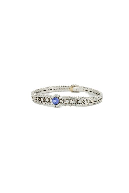 18k White Gold Tanzanite and Diamond Bracelet