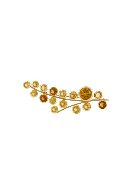 18k Yellow Gold Citrine Branch Brooch
