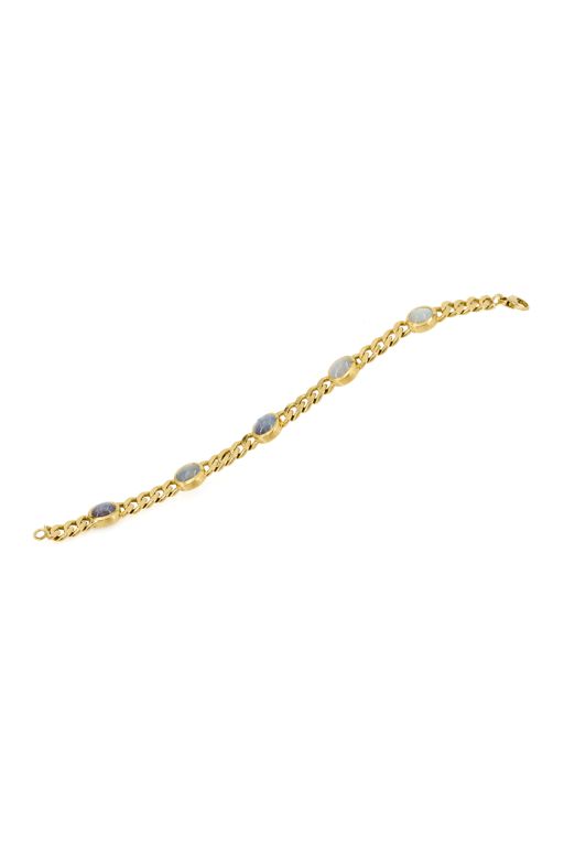 18k Yellow Gold Sapphire Chain Bracelet
