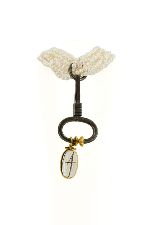 Pearl and Rock Crystal Pendant Necklace