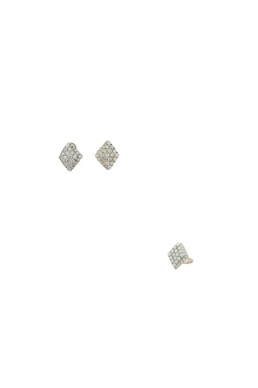 18k White Gold Diamond Jewelry Set