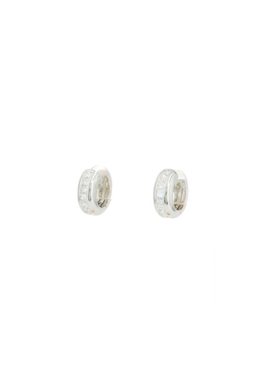 18k White Gold Diamond Hoop Earrings