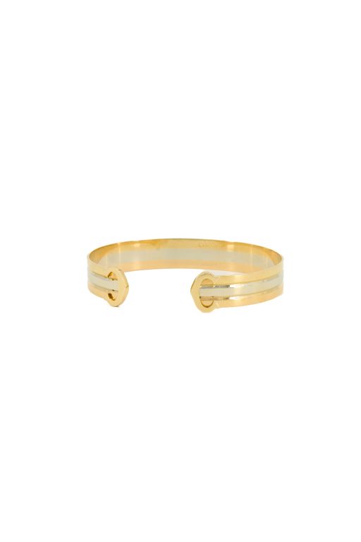 18k Yellow, White and Rose Gold Cuff Bracelet