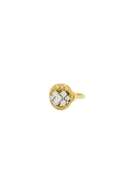 18k Yellow and White Gold Diamond Ring