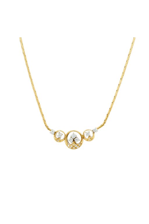 18k Yellow and White Gold Diamond Necklace