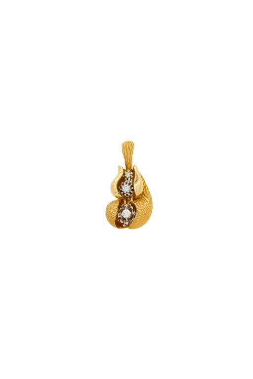 18k Yellow and White Gold Diamond Pendant