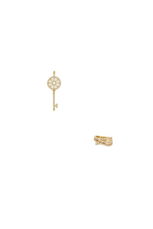 14k Rose and Yellow Gold Diamond Jewelry Set