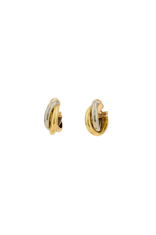 18k Yellow, Rose and White Gold Hoop Earrings