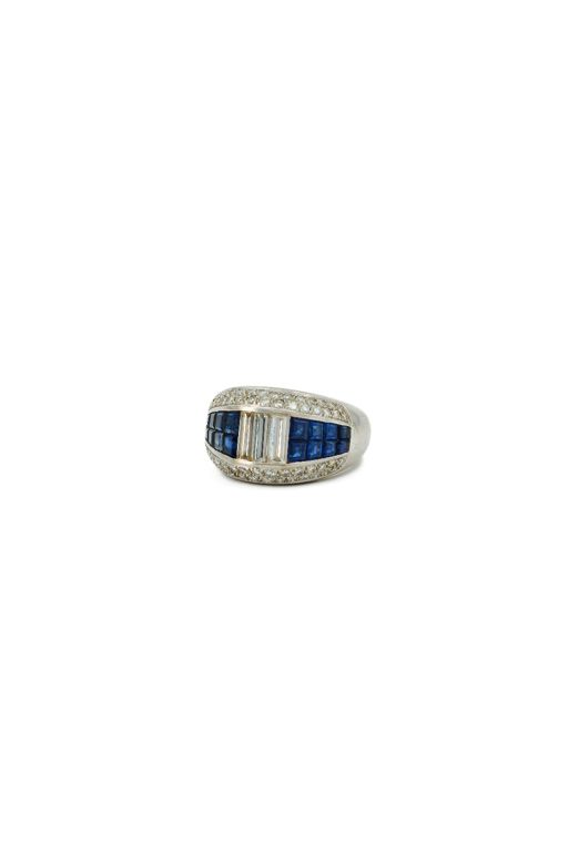 18k White Gold Sapphire and Diamond Ring
