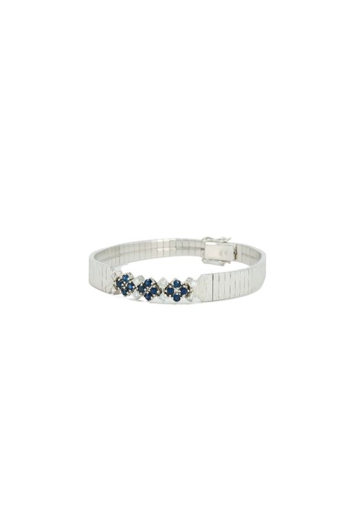 18k White Gold Sapphire and Diamond Bracelet