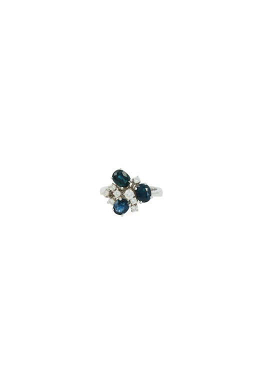 18k White Gold Sapphire and Diamond Ring